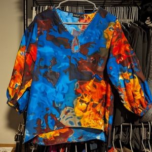 Multicolored Bedazzled Blouse